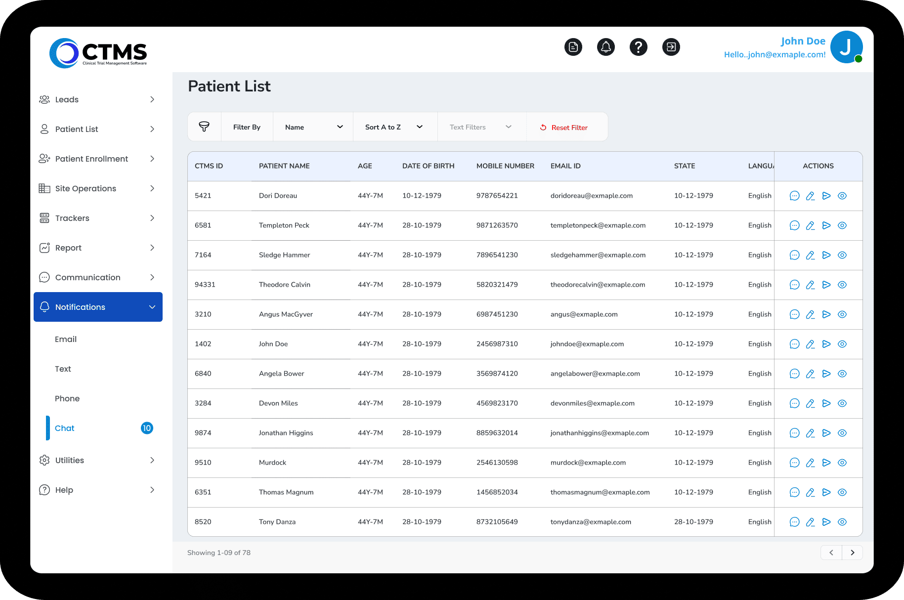 Patient Recruitment Portal preview